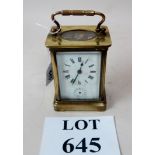 An early 20c brass carriage clock (a/f)