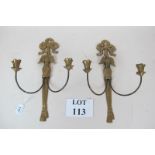A pretty pair of brass wall hanging candle lights est: £50-£70 (B34)