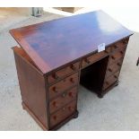 A 19c mahogany architect's desk with adj