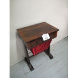 A Victorian rosewood ladies work box wit