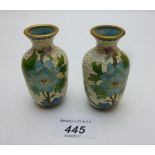 A pair of miniature Chinese cloisonné va