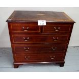 An Inlaid Edwardian chest of two short o