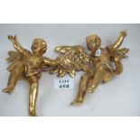 A pair of gilt cherubs (a/f) est: £250-£