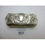 An Art Nouveau silver rectangular pin bo