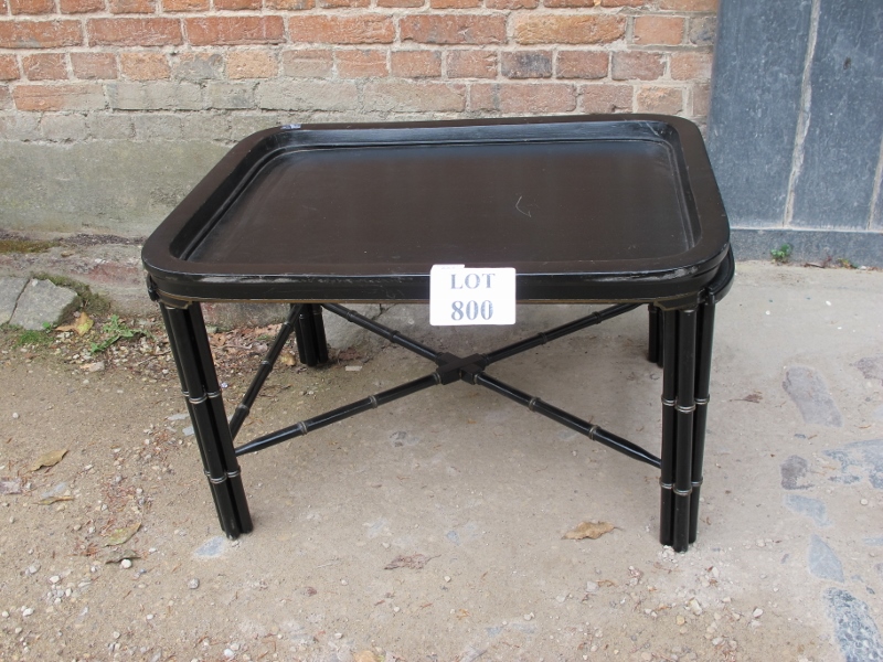 A Chinese black lacquered tray top table