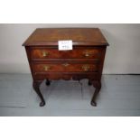 A 20c mahogany and burr walnut lowboy co