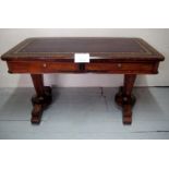 A fine Regency burr walnut library table