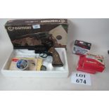 A Crosman 38T/177 six shot boxed co2 pow