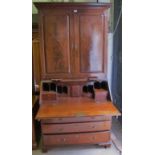 A fine George III mahogany bureau bookca