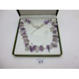 Large amethyst & quartz necklace est: £5