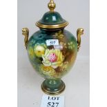 A signed Bonn porcelain lidded urn est: