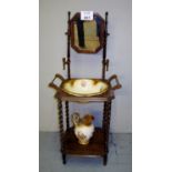 A pretty 19c mahogany washstand complete