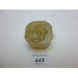 A Chinese jade seal with dragon decorati