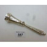 A Victorian silver engraved posy holder