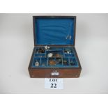 A 19c rosewood ladies jewellery box with some costume jewellery est: £30-£50 (A2)