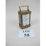 An early 20c brass carriage clock (slightly a/f) est: £60-£80 (G2)