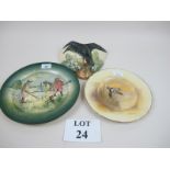 Two Doulton plates and a china Doulton wall pocket est: £25-£40 (A3)