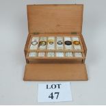 A box of old microscope slides est: £30-£50 (B12)