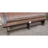 A pair of rustic solid oak long benches est: £100-£150