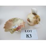 A Royal Worcester blush jug c1908 and a