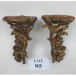 A pair of 19c gilt wall brackets est: £7