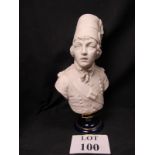 A Sevres bisque and porcelain bust stamp