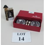 A boxed Baccarat set of salts and a Limoges Camus Napoleon Cognac flask est: £40-£60 (N2)