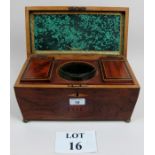 An excellent quality 19c strong inlaid rosewood tea caddy with original mixing bowl est: £80-£120