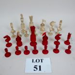 A 19c part ivory chess set (26 pieces in total) est: £100-£150 (N1)