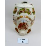 A large ceramic 19c painted barrel with Royal crest est: £50-£80 (A1)