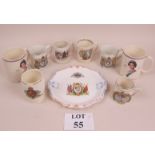 Eight commemorative mugs and King Edward Coronation plate 12th May 1937 est: £30-£40 (B12)