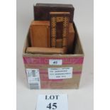 A box of assorted games Draughts, Chess, Dominoes, Mahjong, Cards,