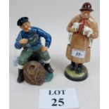 Two Doulton figurines 'Lambing Time' (HN1890) and 'The Lobster Man' (HN2317) est: £50-£80 (O1)