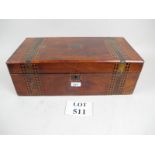 A 19c inlaid walnut writing box (a/f) es