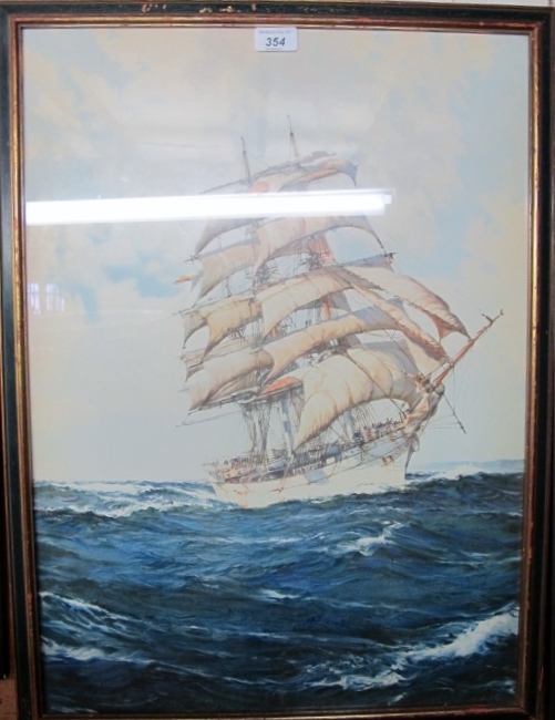 A framed and glazed Montague Dawson prin