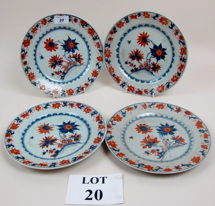 Four 19c Chinese plates (a/f) est: £30-£