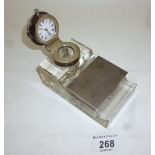 A combined inkwell pocket watch holder a