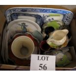 Mixed ceramics - to include a pair of Japanese Satsuma vases, Poole Pottery preserve pot,