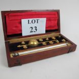 An Edwardian Sike's hydrometer inset inlaid mahogany case est: £30-£50 (B21)