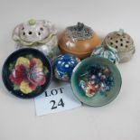 Two small Moorcroft pottery bowls with floral decoration,