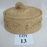 A 19th century Wedgwood caneware game pie dish and cover (approx 27 cm wide) est: £30-£50 (B24)