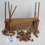 An early 20th century French table top croquet set,