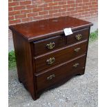 An Edwardian mahogany chest of two short over two long drawers with brass handles est: £40-£60