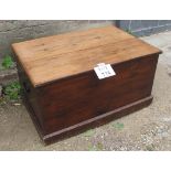 A 19th century pine blanket box with metal side handles est: £40-£60