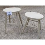 A pair of grey painted small stools in clean condition est: £20-£40