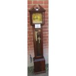 A 20th century mahogany cased grandmother clock with a brass dial inscribed 'Richard Broad, Bodmin,