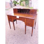 An excellent quality Edwardian Sheraton revival inlaid Carlton House desk,