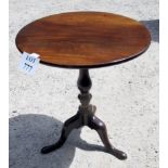 A 19th century mahogany tilt top tripod table in clean condition est: £50-£80