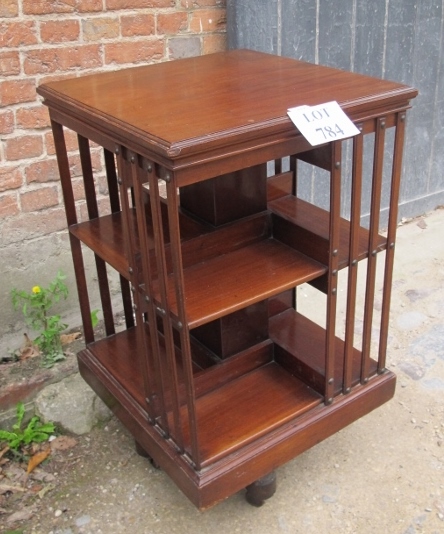 A 19th century mahogany revolving bookcase est: £30-£50