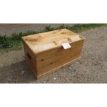 A 20th century pine blanket box with iron side handles est: £30-£50